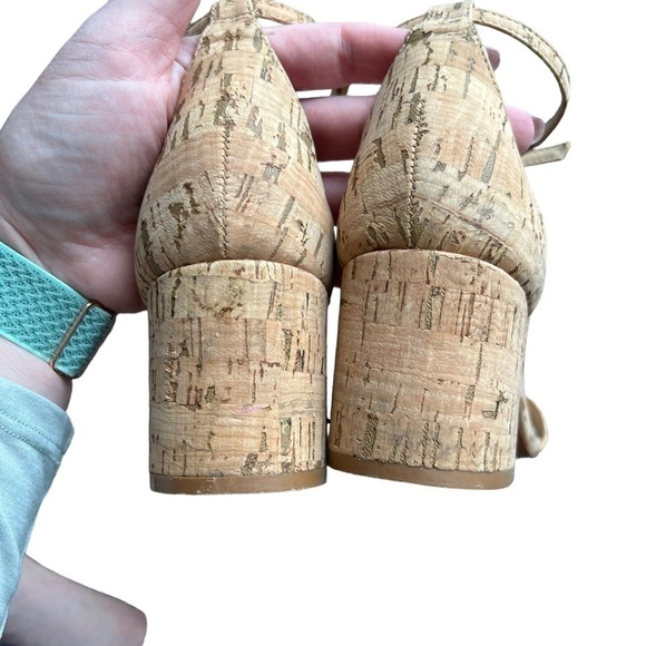 SCHUTZ - Bebethy Cork Ankle Strap Block Heel Sandals Sz 9 - Picture 9 of 10